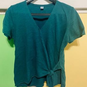 Old Navy Textured, Wrap-Front, Side-Tie Top